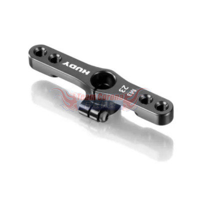 HUDY ALU CLAMP THROTTLE SERVO HORN - KO PROPO, SANWA - 2-HOLE M3 - 23T - 293447